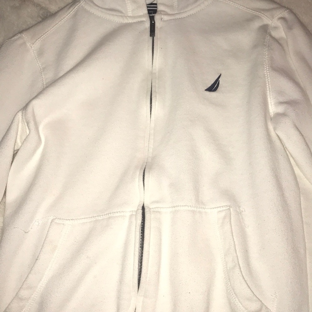 White NAUTICA zip up sweater